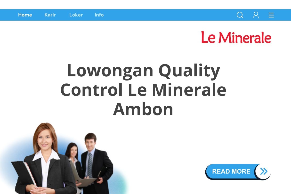 Lowongan Quality Control Le Minerale Ambon